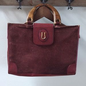 Anthony Caggiano Italian Suede tote with 24k gold